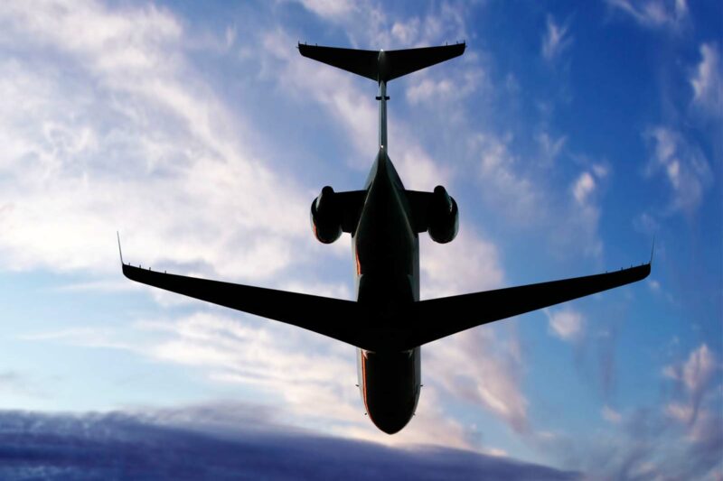 a plane flying in the sky